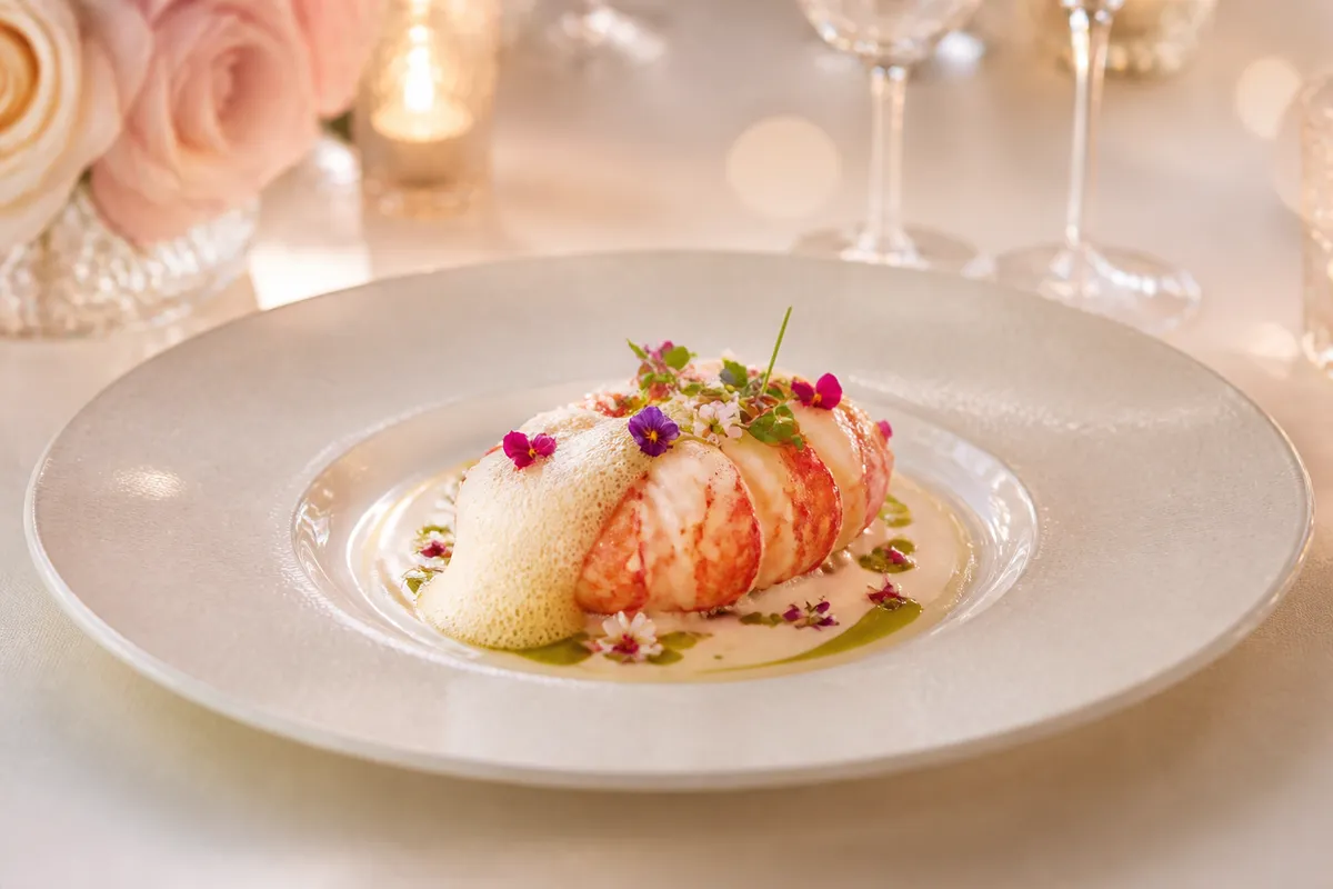 Langosta con mantequilla de hierbas