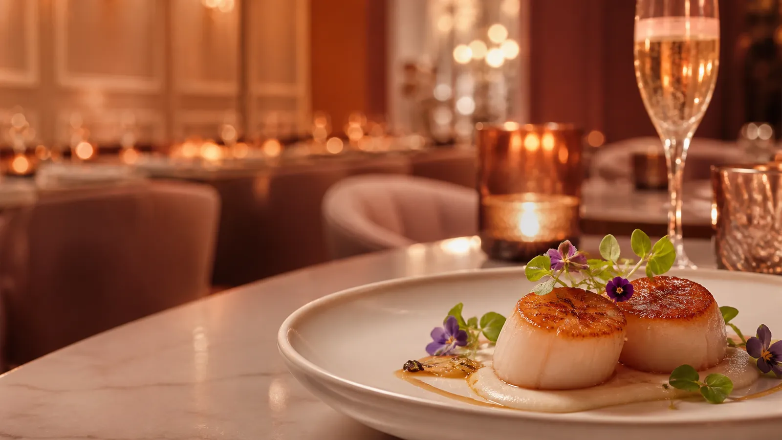 Alta cocina en un salón luminoso y elegante
