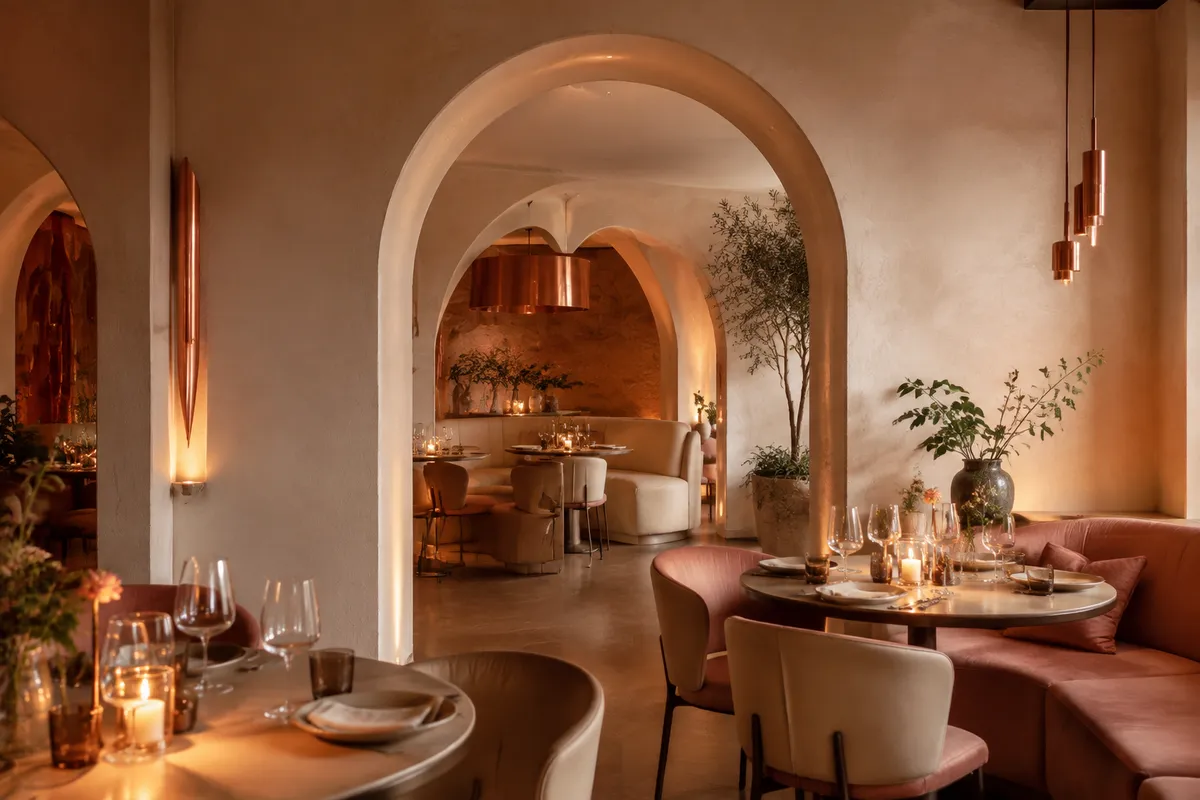 Comedor de Velora preparado para una velada especial